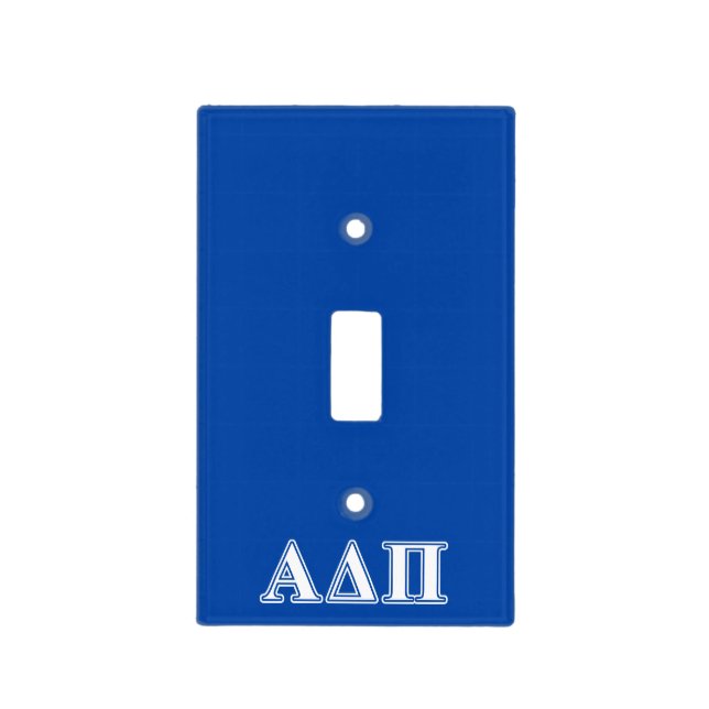 Alpha Delta Pi Light Blue and White Letters Switch Cover (Front)