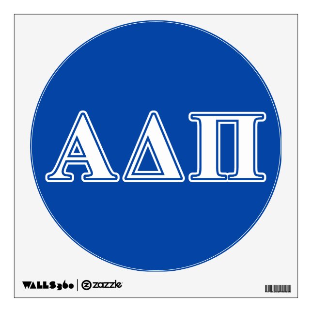 Alpha Delta Pi Light Blue and White Letters Wall Sticker (Front)