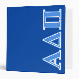 Alpha Delta Pi Light Blue Letters 3 Ring Binder