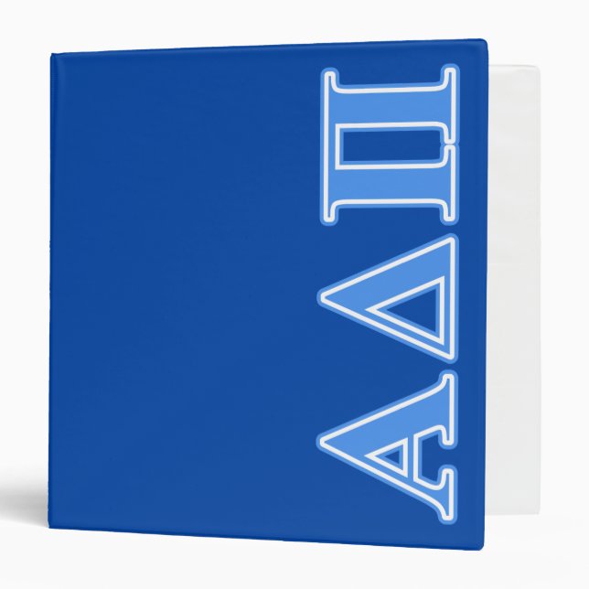 Alpha Delta Pi Light Blue Letters 3 Ring Binder (Front/Inside)