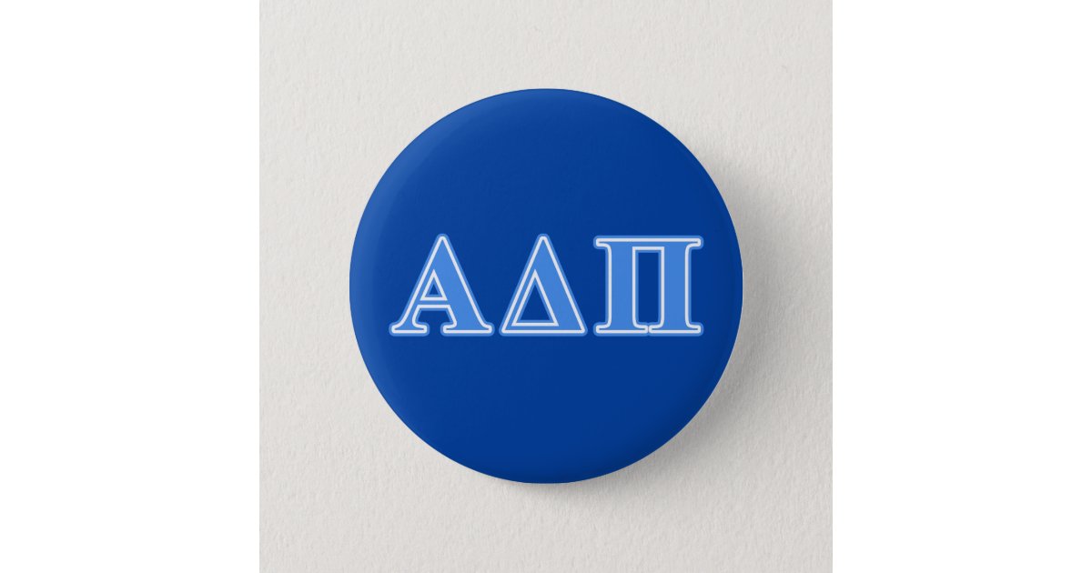 Alpha Delta Pi Light Blue Letters Button | Zazzle