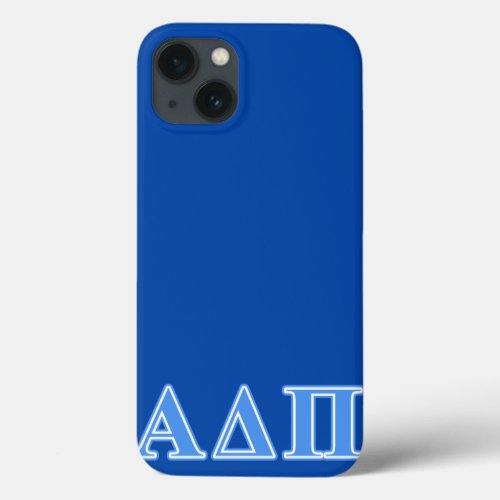 Alpha Delta Pi Light Blue Letters iPhone 13 Case