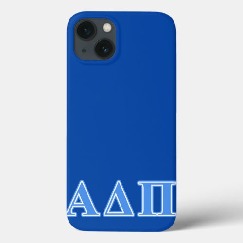 Alpha Delta Pi Light Blue Letters iPhone 13 Case