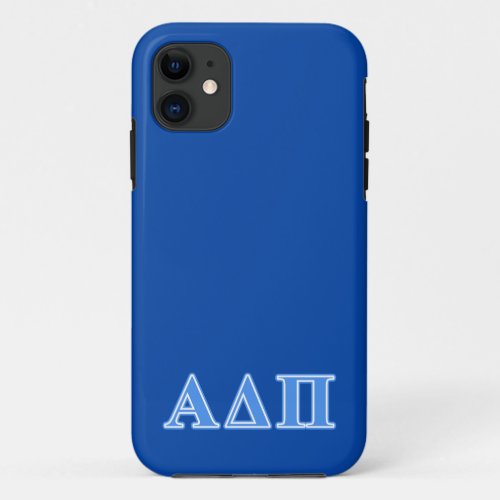 Alpha Delta Pi Light Blue Letters iPhone 11 Case