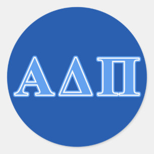 Alpha Delta Pi Light Blue Letters Classic Round Sticker