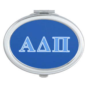 Alpha Delta Pi Light Blue Letters Compact Mirror