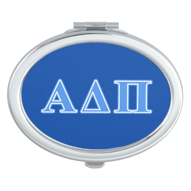 Alpha Delta Pi Light Blue Letters Compact Mirror (Front)