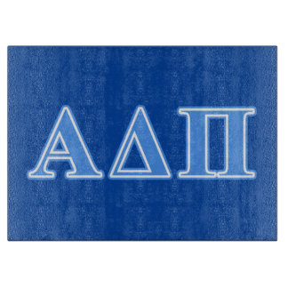 Alpha Delta Pi Light Blue Letters Cutting Board