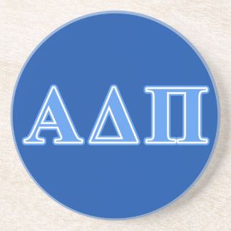 Alpha Delta Pi Light Blue Letters Drink Coaster