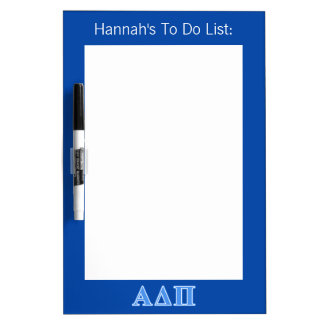Alpha Delta Pi Light Blue Letters Dry Erase Board