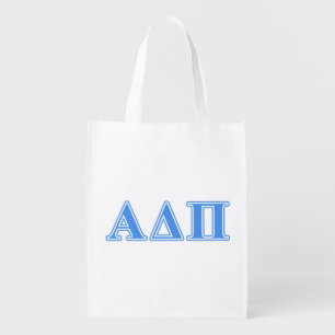 Alpha Delta Pi Light Blue Letters Grocery Bag
