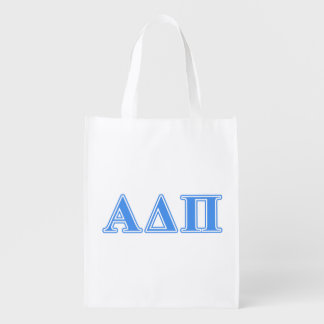 Alpha Delta Pi Light Blue Letters Grocery Bag
