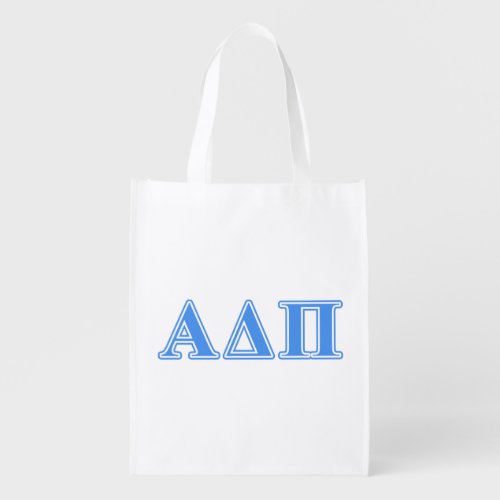 Alpha Delta Pi Light Blue Letters Grocery Bag