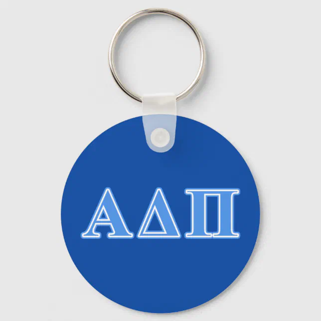 Alpha Delta Pi Light Blue Letters Keychain Zazzle