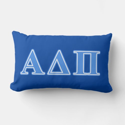 Alpha Delta Pi Light Blue Letters Lumbar Pillow