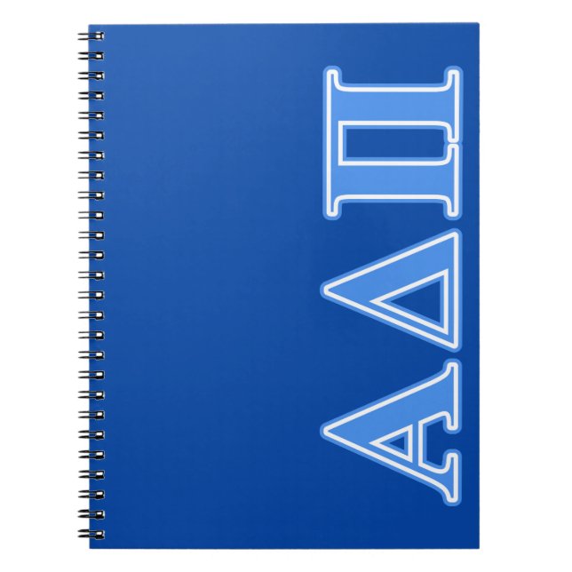 Alpha Delta Pi Light Blue Letters Notebook (Front)
