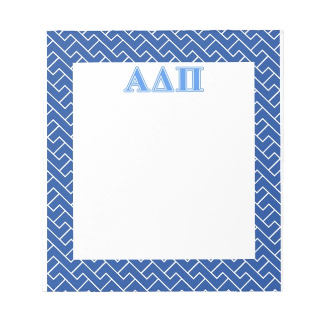 Alpha Delta Pi Light Blue Letters Notepad (Front)