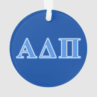 Alpha Delta Pi Light Blue Letters Ornament