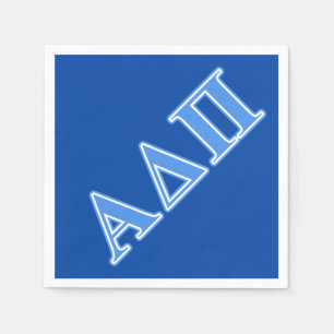 Alpha Delta Pi Light Blue Letters Paper Napkins