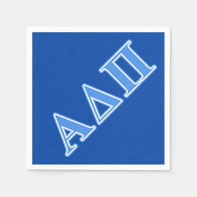 Alpha Delta Pi Light Blue Letters Paper Napkins (Front)