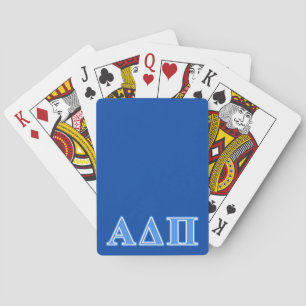 Alpha Delta Pi Light Blue Letters Poker Cards