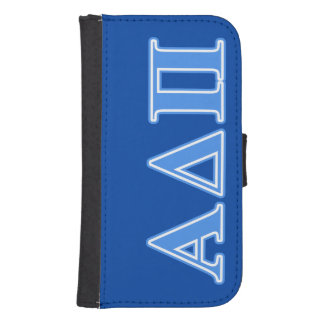 Alpha Delta Pi Light Blue Letters Samsung S4 Wallet Case