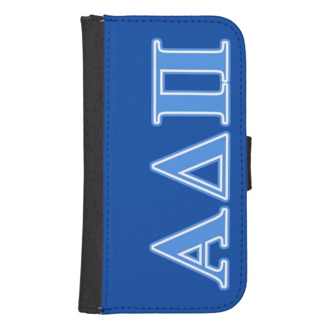 Alpha Delta Pi Light Blue Letters Samsung Galaxy Wallet Case (Front)