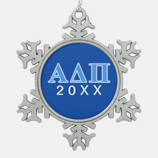 alpha delta pi light blue letters snowflake pewter christmas ornament - Light Blue Christmas Ornaments alpha delta pi light blue letters snowflake pewter christmas ornament - Light Blue Christmas Ornaments
