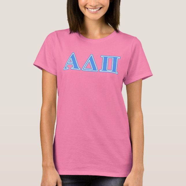 Alpha Delta Pi Light Blue Letters T-Shirt (Front)