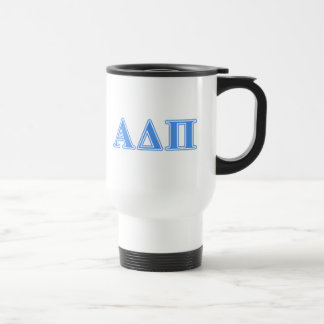 Alpha Delta Pi Light Blue Letters Travel Mug