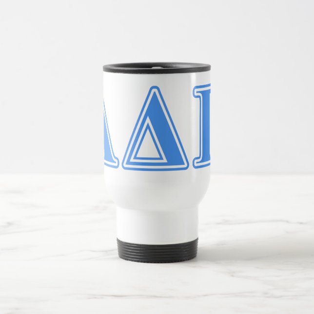 Alpha Delta Pi Light Blue Letters Travel Mug (Center)
