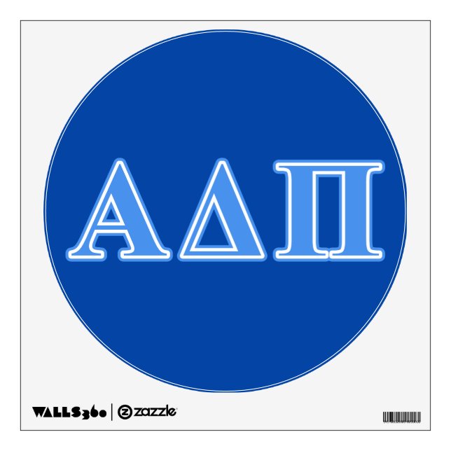 Alpha Delta Pi Light Blue Letters Wall Sticker (Front)