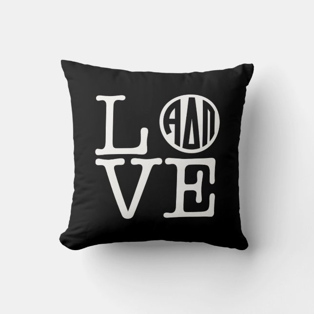 Alpha Delta Pi | Love Throw Pillow (Front)