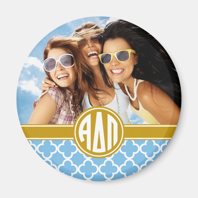 Alpha Delta Pi | Monogram and Photo Magnet (Front)