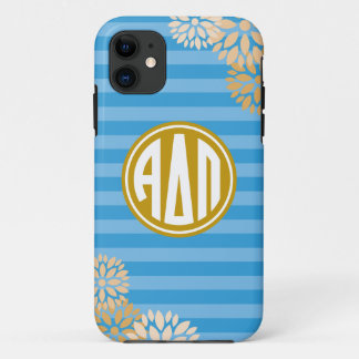 Alpha Delta Pi | Monogram Stripe Pattern iPhone 11 Case