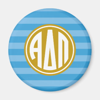 Alpha Delta Pi | Monogram Stripe Pattern Magnet