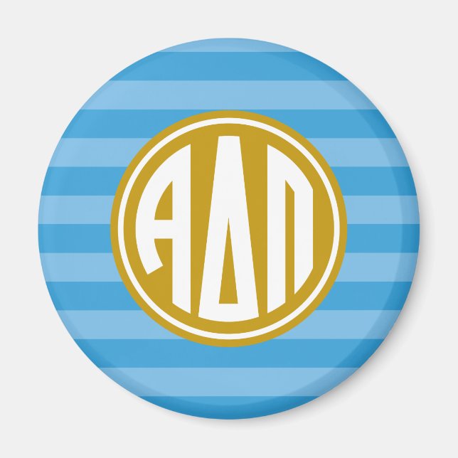 Alpha Delta Pi | Monogram Stripe Pattern Magnet (Front)