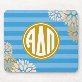 Alpha Delta Pi | Monogram Stripe Pattern Mouse Pad
