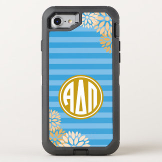 Alpha Delta Pi | Monogram Stripe Pattern OtterBox Defender iPhone SE/8/7 Case