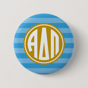 Alpha Delta Pi   Monogram Stripe Pattern Pinback Button