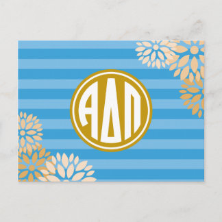 Alpha Delta Pi | Monogram Stripe Pattern Postcard