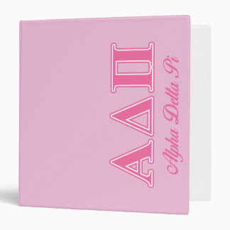 Alpha Delta Pi Pink Letters 3 Ring Binder
