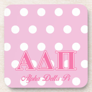 Alpha Delta Pi Pink Letters Beverage Coaster