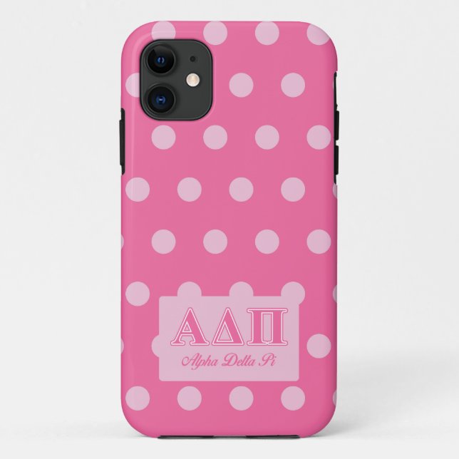 Alpha Delta Pi Pink Letters Case-Mate iPhone Case (Back)