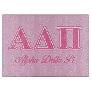 Alpha Delta Pi Pink Letters Cutting Board