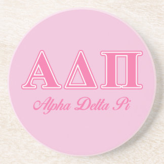 Alpha Delta Pi Pink Letters Drink Coaster