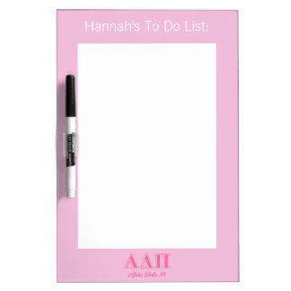 Alpha Delta Pi Pink Letters Dry Erase Board