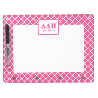 Alpha Delta Pi Pink Letters Dry Erase Board With Keychain Holder