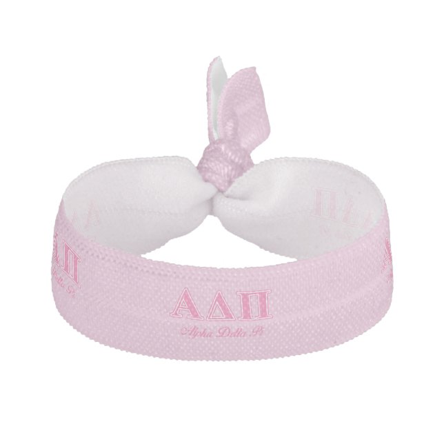 Alpha Delta Pi Pink Letters Hair Tie (Front)