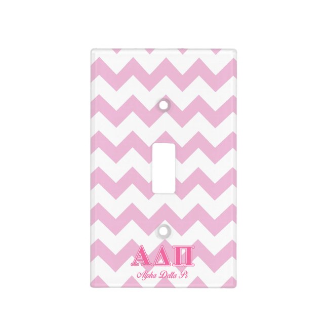 Alpha Delta Pi Pink Letters Light Switch Cover (Front)